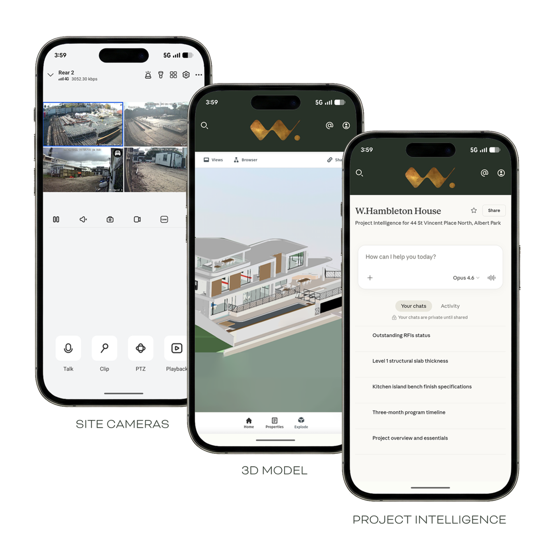 W.App: site cameras, 3D model and project intelligence
