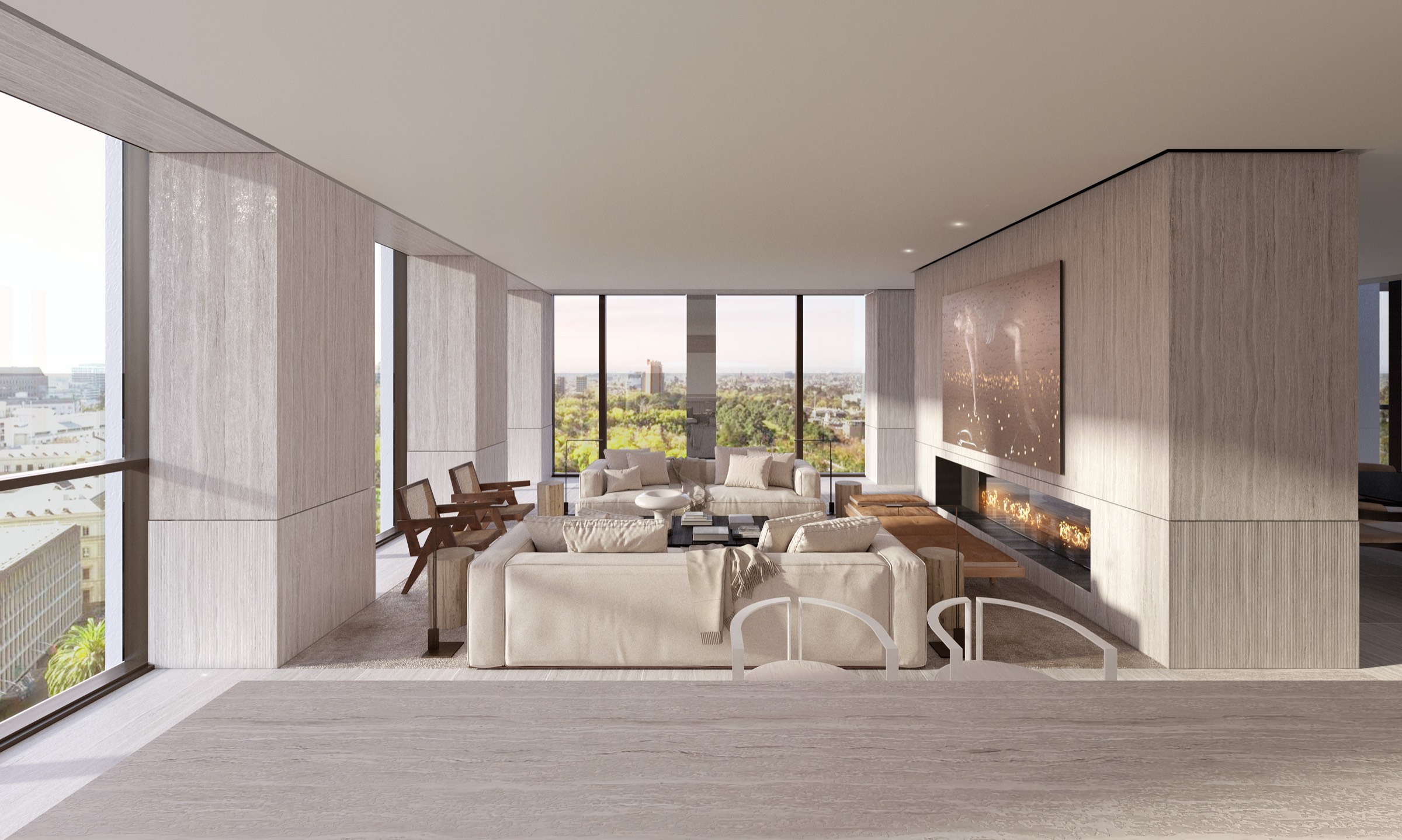 17 Spring Street living room render